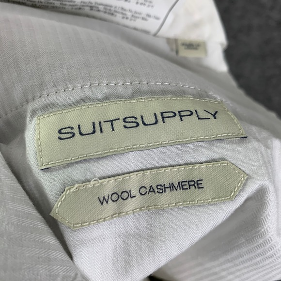 Suitsupply Cashmere Pants Men 34x29 Beige Houndstooth Soho Angelico Italy - Picture 2 of 11